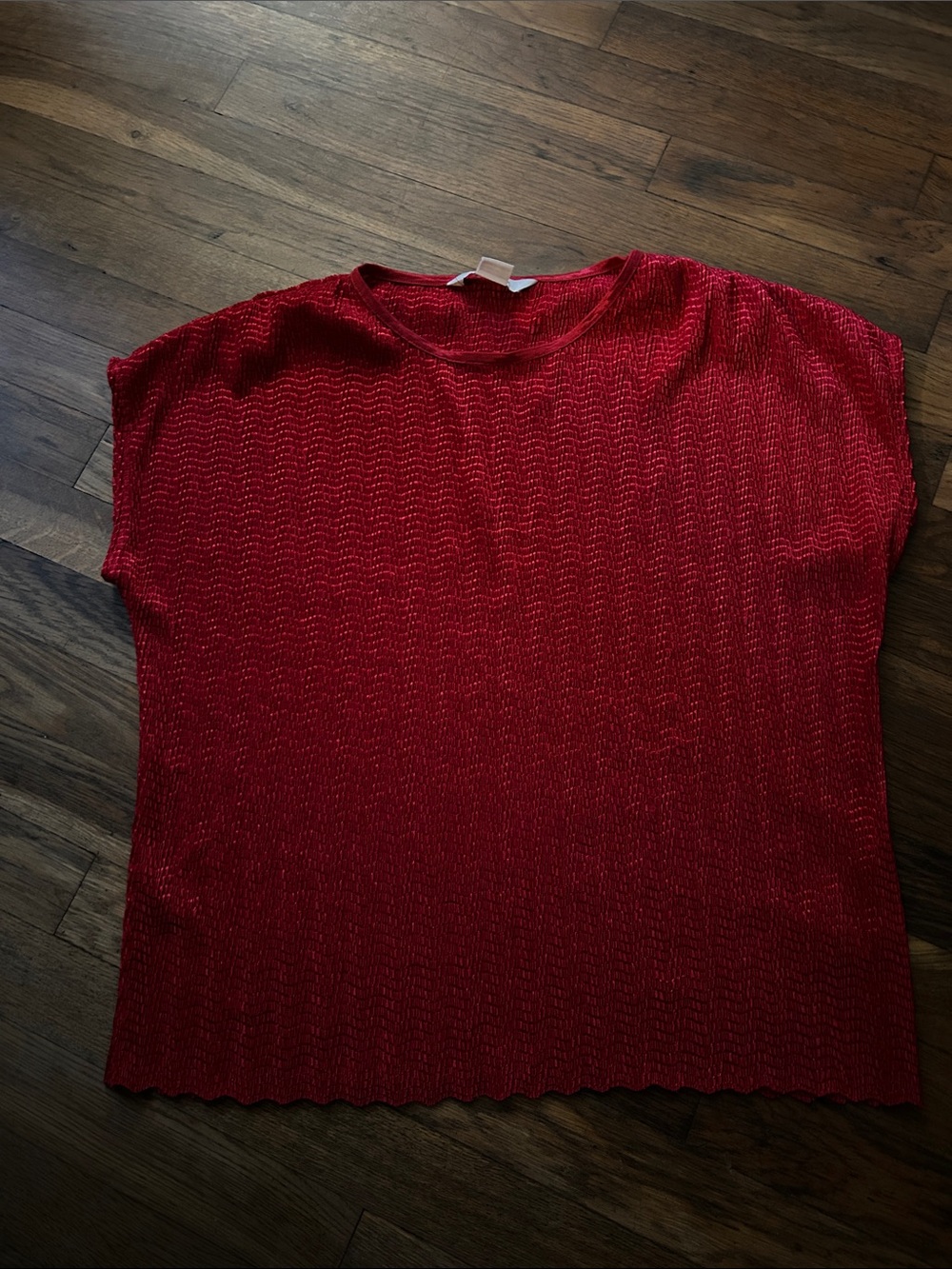 TanJay Women's Red Short-Sleeve Knit Top - Crewneck